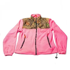 Trail Crest Pink  Camouflage Camo Fleece Quarter Zip Fleece Woman's Large