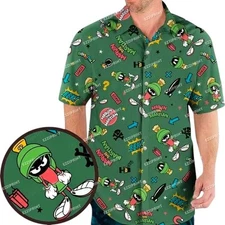 MARVIN THE MARTIAN LOONEY TUNES HAWAIIAN SHIRT, S-5XL US Size, Gift For Men