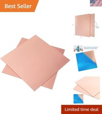 2 Pieces 99.9 Pure Copper Sheet, 6"x6", 24 Gauge - Perfect for Crafts Jewelry