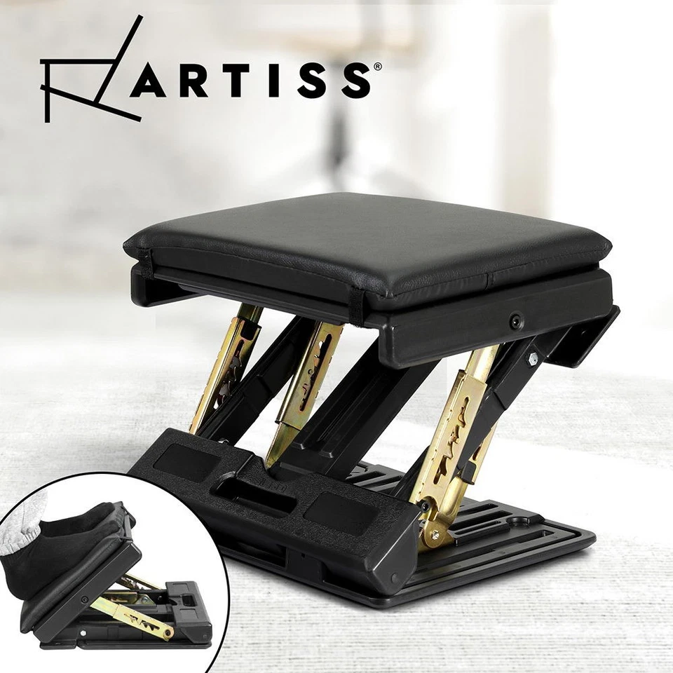 Artiss Foot Rest Stool Office Under Desk Fold Footrest Massage Cushion Pad Black