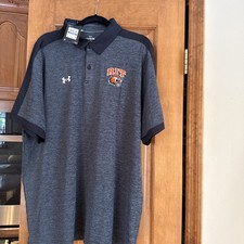 Camisa Polo Under Armour Para Hombres 2XL Gris con Negro Calce Suelto "RIT Baloncesto"