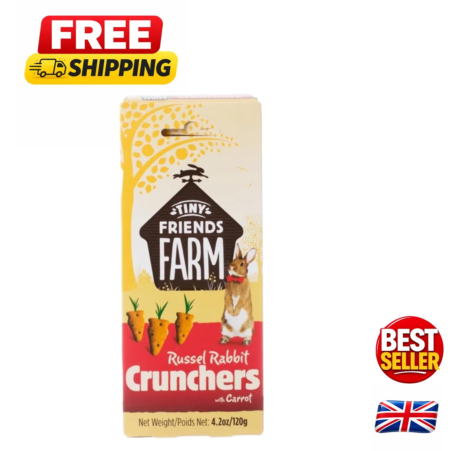 Supreme Russel  Carrot Crunchers for Small Rabbits | 4.2oz Natural Treats