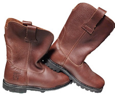 Rhino Leather Work Roper Brown Size 10 Pull On Wellington Comfort Durable