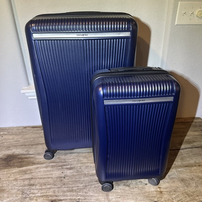 #ad Samsonite Blackstone 2 piece Hardside Expandable Spinner Luggage Set Blue $75.60
