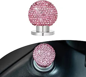 Sparkly Rhinestone Car Engine Start Button Cover, Pink Crystal Rou Color: Pink