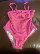 Tahari Girl Pink Textured One Piece Swimsuit Girls Size 7 10.99 OBO