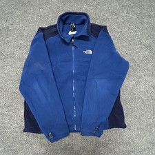 The North Face Fleece Jacket Mens Size M Blue Full Zip Mock Neck Outdoor Casual