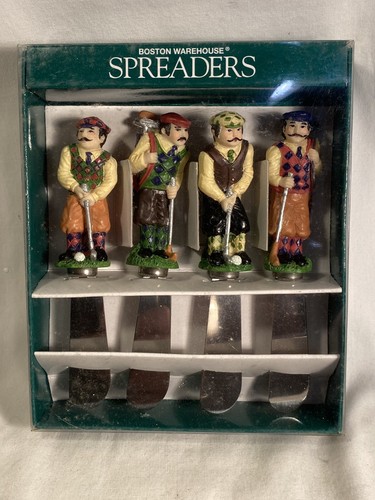 Boston Warehouse Golfer Spreaders Vintage Cheese Serving Knives New Sealed - 第 1/4 張圖片