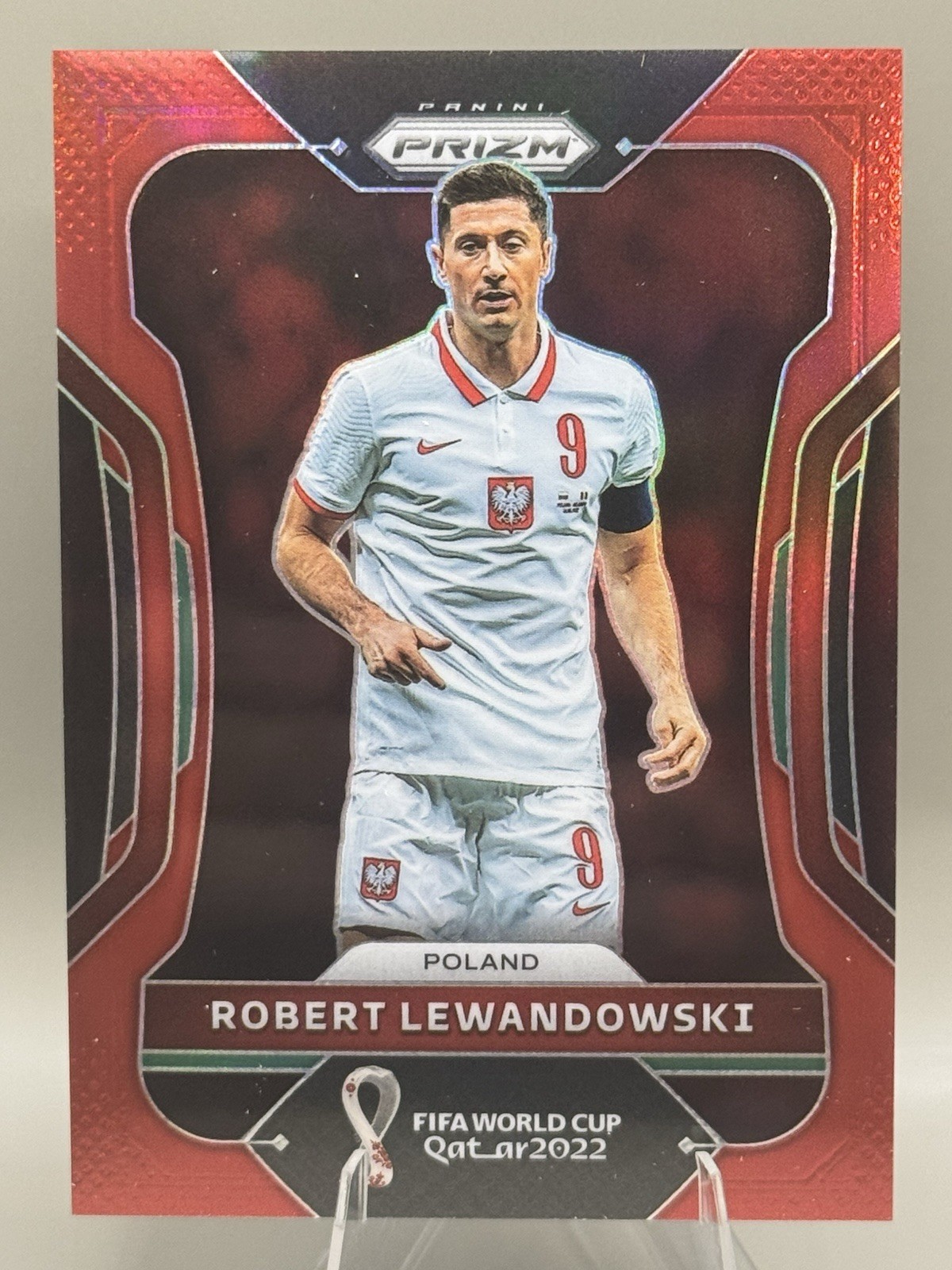 Robert Lewandowski Poland 2022 Panini Fifa Road to World Cup Red Prizm /399