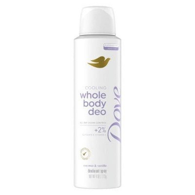 Dove Beauty Whole Body Deodorant Spray Coconut & Vanilla 4oz - Imperfect Contain