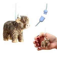 Cute Highland Cow Light Pull with Cord & Connector - Hairy Cow Pull Cord