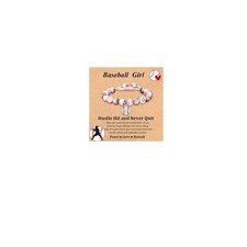 Baseball Bracelet Heart Initial Gifts for Girls Women Pink Zebra Natural Stone B