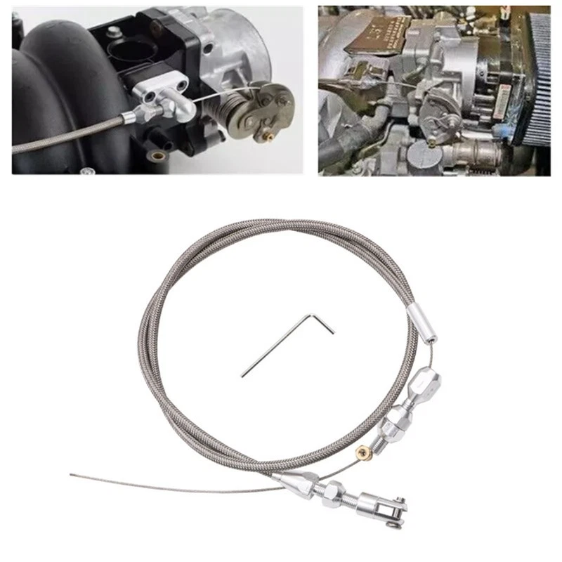 36inch Car Adjustable Throttle Cable Accelerator Cable Stainless Steel Universal Foto 4 de 4