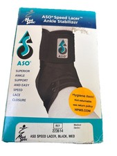 ASO Speed Lacer Ankle Stabilizer Medium, NIB. Black. Superior Protection.