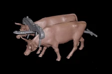 Ox team w/yoke Wagon Train MARX 54mm playset  toy soldiers