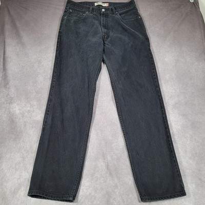 Levis 550 Jeans Mens 34x34 Black Relaxed Fit Classic Charcoal Denim Pants Grunge