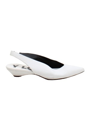 Bimba Y Lola flache Damenschuhe UK 5 weiß 100 % Leder Ballerinas