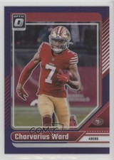 2024 Panini Donruss Optic Purple Prizm 36/60 Charvarius Ward #176 19a0