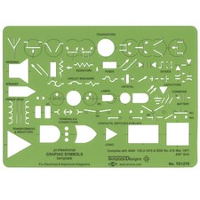 Alvin, TD1279, Professional Graphic Symbols Ruling Template, For Electrical...