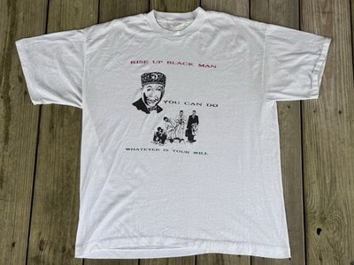 Vintage Nation Of Islam Elijah Muhammad Single Stitch Shirt  Rise Up Black Man 