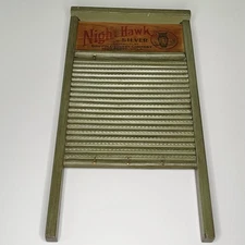 VTG Night Hawk Washboard  Wood/Metal Griffin Grocery Rustic Primitive Farmhouse