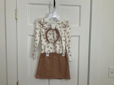 NICOLE MILLER GIRLS SKORT TOP 3 PIECE SET SIZE 5 CAMEL COLOR NWT