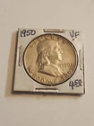 1950 Franklin Half Dollar VF Condition 90% Silver US Coin 50c