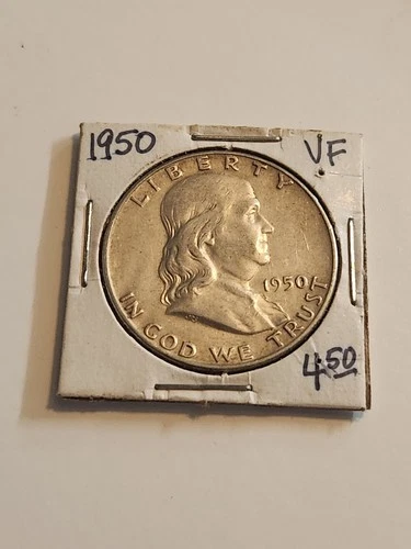 1950 Franklin Half Dollar VF Condition 90% Silver US Coin 50c