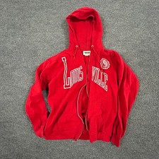 Wolf Hoodie Mens Size Medium Red Louisville Cardinals Full Zip Vintage USA Made
