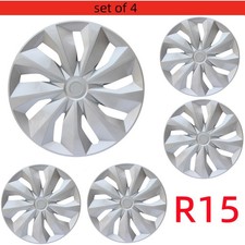 Silvery Set 4pcs Fit For Honda Fit 2008-2024 15 Hubcaps Wheel Covers Silvery Set 4pcs Fit For Honda Fit 2008-2024 15 Hubcaps Wheel Covers