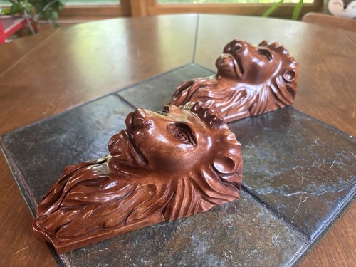 Vintage Raymond Enkeboll Lion Corbels Traditional Hardwood Architecture Cherry 2 - Picture 4 of 16