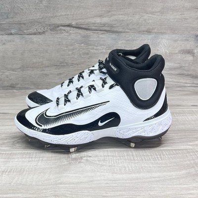 Men Nike Alpha Huarache Elite 4 Mid White Baseball Cleats FD2744