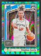 2024-25 Donruss Optic Green Seismic Prizm #254 Stephon Castle RC Rated Rookie