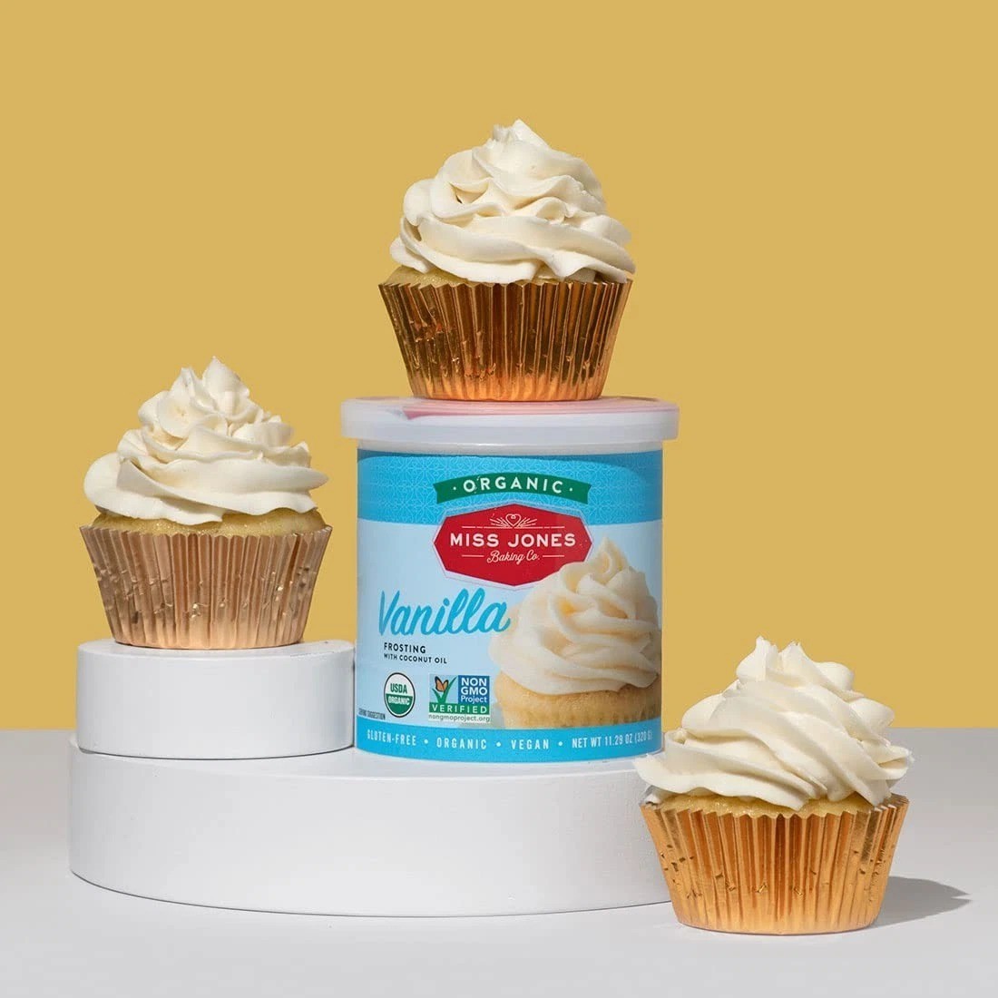 Glaseado de crema de mantequilla vegana orgánica para glaseado y decoración - Paquete de 1 vainilla
