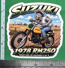 1978 Suzuki Rm250 9x9cm Durable Vinyl Sticker Vintage Motocross Decal 5 Of 5