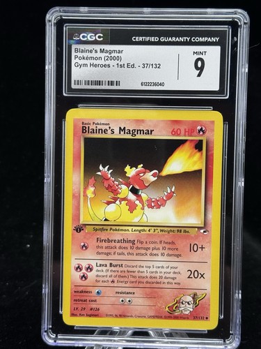 Blaine's Magmar (1st Edition) graded CGC 9 for sale on eBay