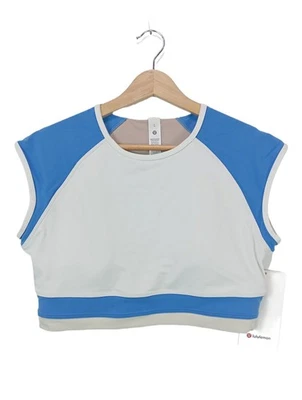 LULU LEMON Débardeur de sport Dames Top T EU 40 blanc-bleuet style décontracté - Photo 1/4