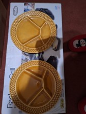 6 x Teller Fondueteller Fondue Raclette Antipasta Tapas grillen gelb wie NEU