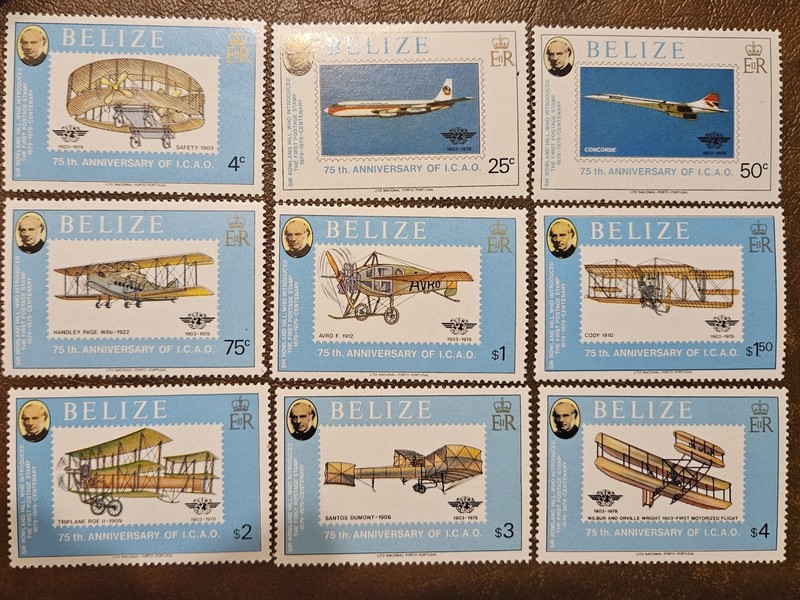 BELIZE 1979 Powered Flight (Scott 440-448; SG 504-512) MNH