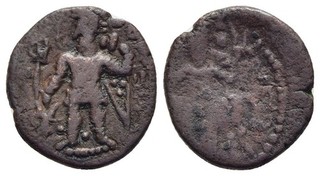 FITZ KUSHANO SASANIANS PEROZ AE UNIT SIVA NANDI GREEK BRONZE 15mm 1 92g ±BAM861