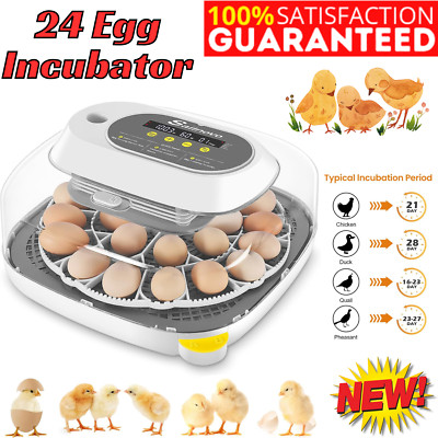 24 Egg Incubators for Hatching Eggs, Digital Poultry Hatcher Automatic Turning_