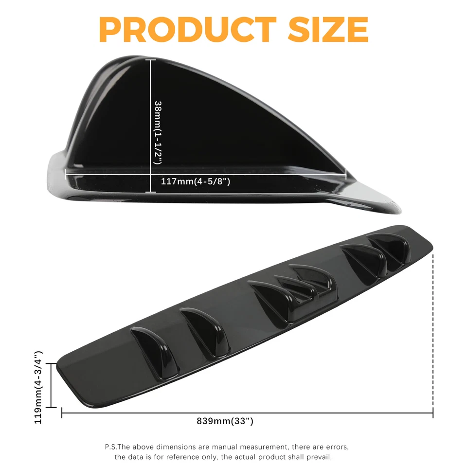 Para 2004-2006 Scion xA 33" 7 aletas alerón trasero difusor trasero labio divisor Foto 2 de 4