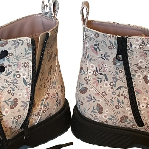 TALLA 5 NUEVAS Botas de Combate para Niñas Zoe Estampado Floral Cremallera Con Cordones - Clase de Arte - - Imagen 2 de 6