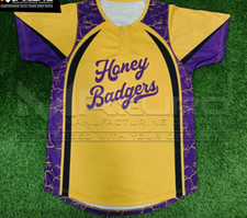 FACTORY DIRECT  SUBLIMATED BASEBALL  2 BUTTON HENLEY JERSEY 24 pc MOQ- @ $15 EA