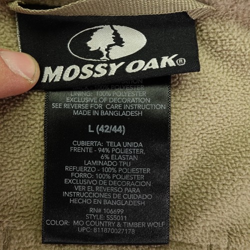 Mossy Oak Jacket Womens Large Brown Camo Break Up Country Softshell Hunting ^ - Picture 13 of 15