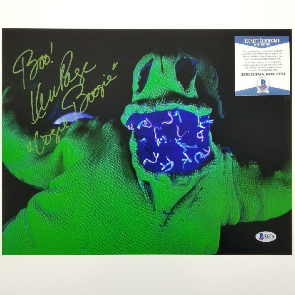 Foto firmada de Ken Page por Oogie Boogie 11x14 Autógrafo #1 (A) ~ Beckett Certificado de Autenticidad