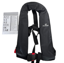 Schwimmweste Weste automatisch aufblasbar 165N Boot Angeln Kanu Segeln schwarz