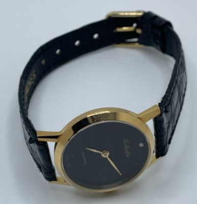 Le Montre Watch Womens Quartz Two Hands Analog Black Leather  display picture 1