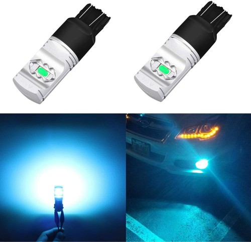 LED 7443 Ice-Blue Front Turn Signal Bulbs for RAM Ford GMC, Light Blub,Sky Blue - Picture 10 of 10
