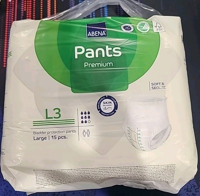 Abena Pants, Premium Protective Underwear, Level 3, Large, 15 Count (Pack of 1)